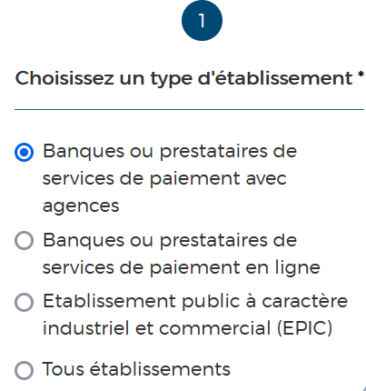 choisissez un type d'établissement